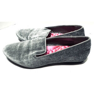 Birdies Flats Womens sz 6 The Starling Gray Velvet Comfort Shoes Loafers